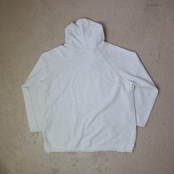 Vintage 'St Thomas' white raw edge beach hoodie pullover sweatshirt  men's L - Picture 2 of 2